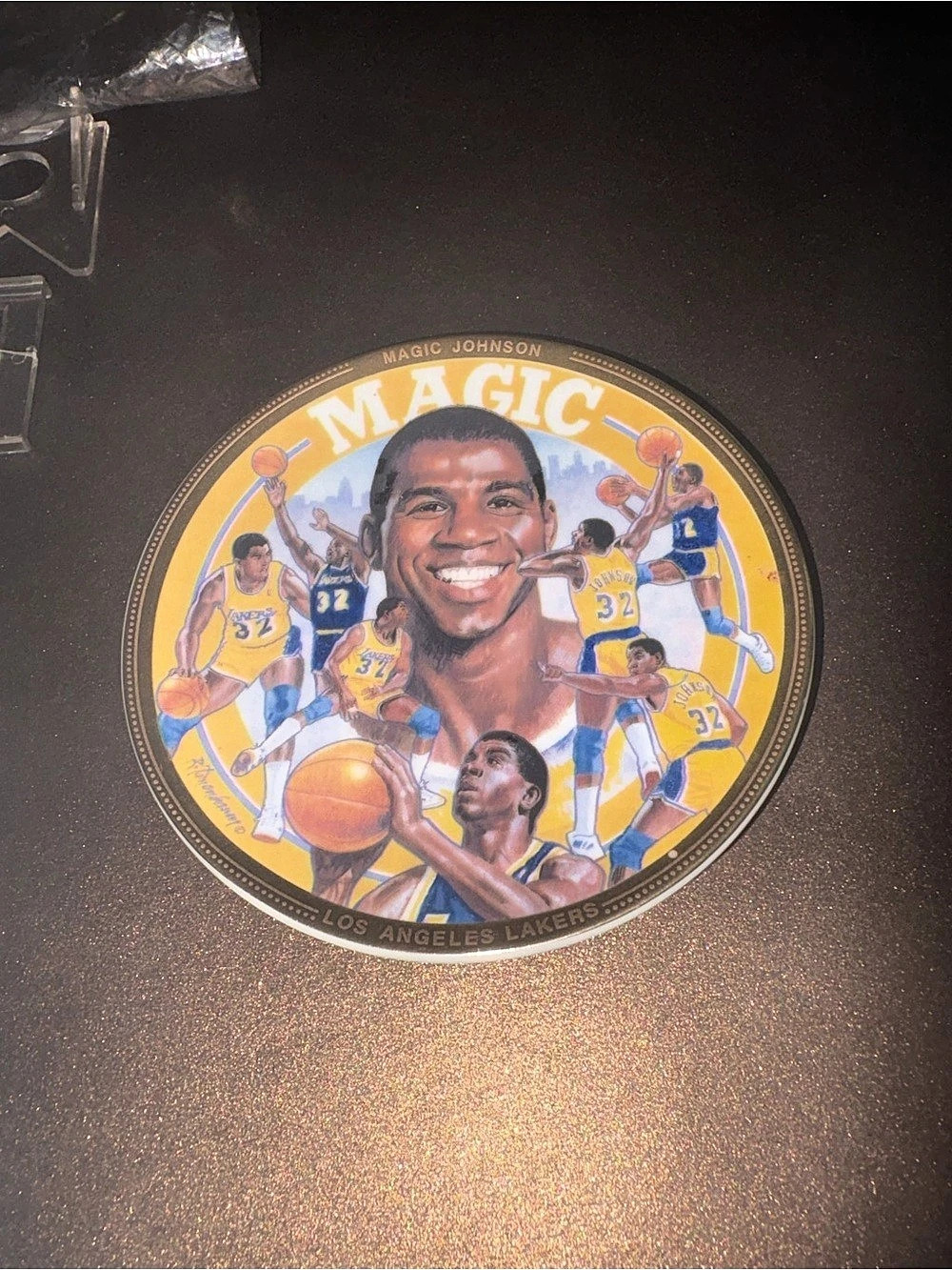 1992 Sports Impressions Magic Johnson Mini Collector Plate Los Angeles Lakers (W